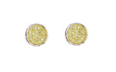 Charming Round Shape 925 Sterling Silver Earrings studded with Yellow CZ